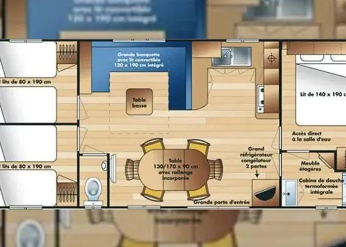 Mobil-home Avec Terrasse Pour 6 Personnes - Api-1-52-386 Campsite *